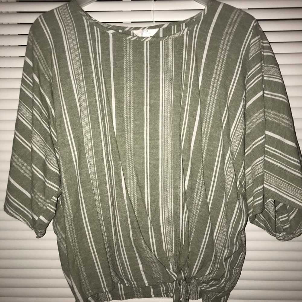 Green Nd white blouse